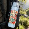 1PC Heart Floral Patchwork Quilt Print 750ml Color Plastic Sports Water Bottle Leakproof Flip Straw Lid Suitable for Sports Office Home Use