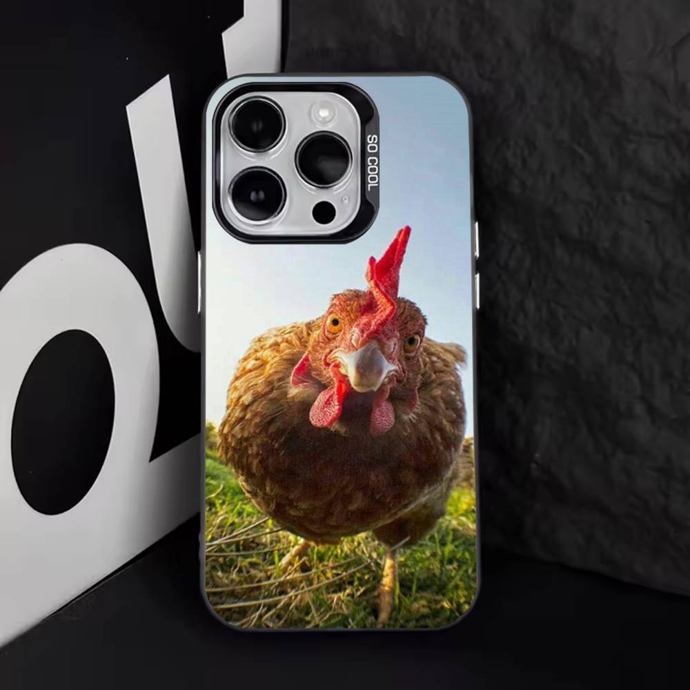 

Animal Hen Rooster Phone Case For iPhone 17,16,15,14,13,12,11,Pro,Max,Plus,E,Air,Mini Black Tpu Cover iPhone12
