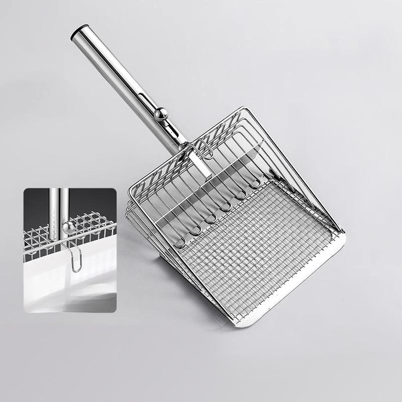 Metal Cat Litter Spatula, Large and Small Hole Cat Litter Spatula, Bentonite Tofu Cat Litter, Mineral Litter, Push-pull Poop Spatula