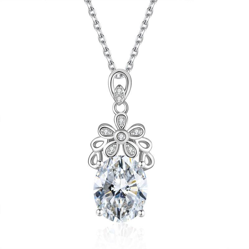Elegant Oval 8x10mm Moissanite Pendant Necklace In Sterling Women Luxury Statement Jewelry Pendant Only Single Pendant