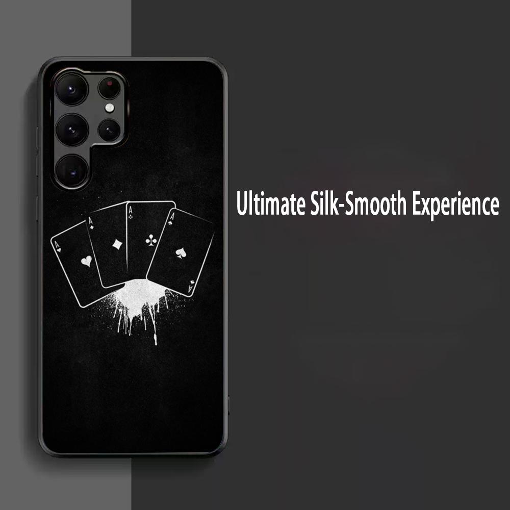 Poker fashion deisgn pop Phone Case For Samsung Galaxy S25 S24 S23 S22 S21 S20 Plus Ultra Note20 Limited Edition Soft Black