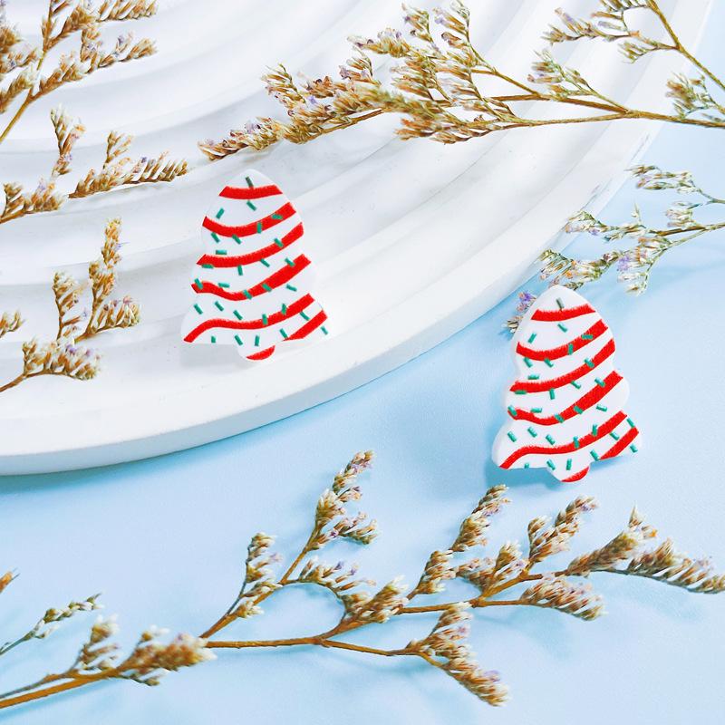 

Colorful Enamel Christmas Tree Acrylic Earrings Printed