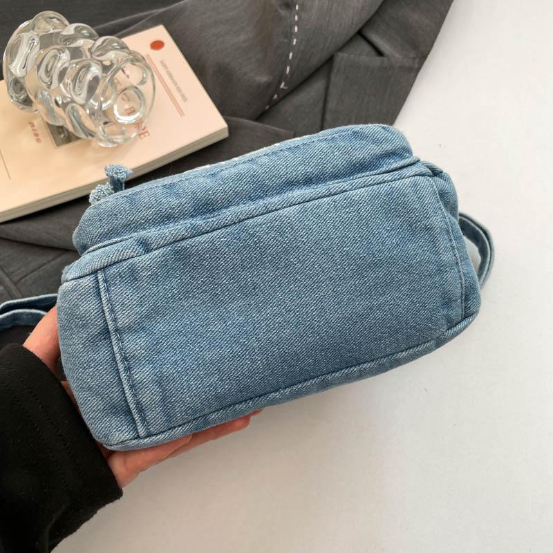 Vintage Denim Bag Women's Crossbody Bag Large Capacity Multi-Pocket Lightweight Shoulder Bag