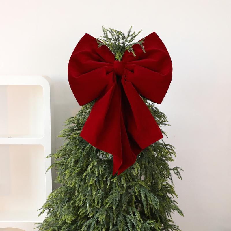 Velvet Bows Knot Xmas Tree Decor 1PC Christmas Decorative Super Large Bow Pendant Front Doors Outdoor Activities Party DIY