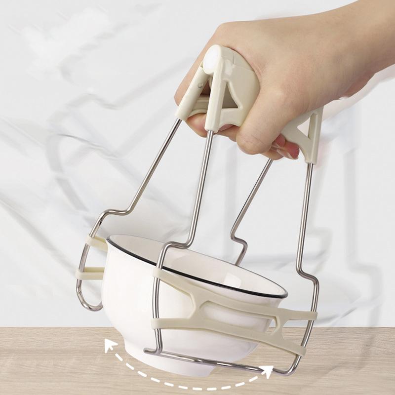 2Pcs Kitchen Stainless Steel Anti-Scalding Clips Portable Bowl Clamp Non-Slip Pan Gripper Kitchen Pot Clips Cooking Baking Tool