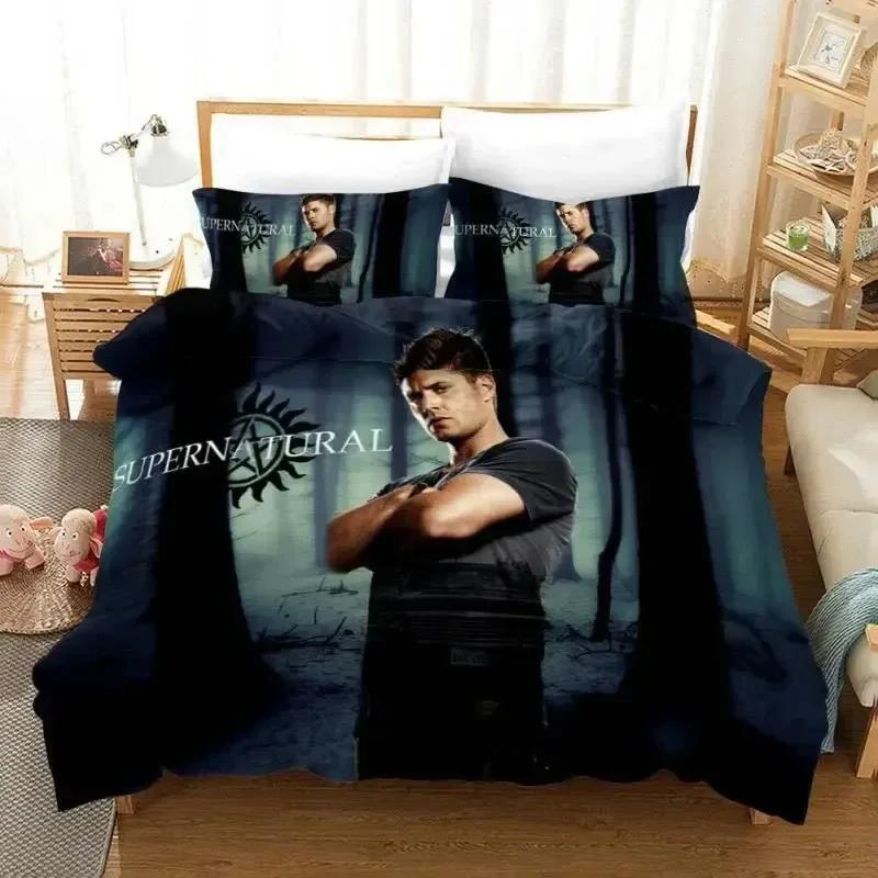 Popular Tv Show Supernatural 3D Print Luxury Bedding Set Printed Duvet Cover Pillowcase Single Double Queen Super King Size Sets