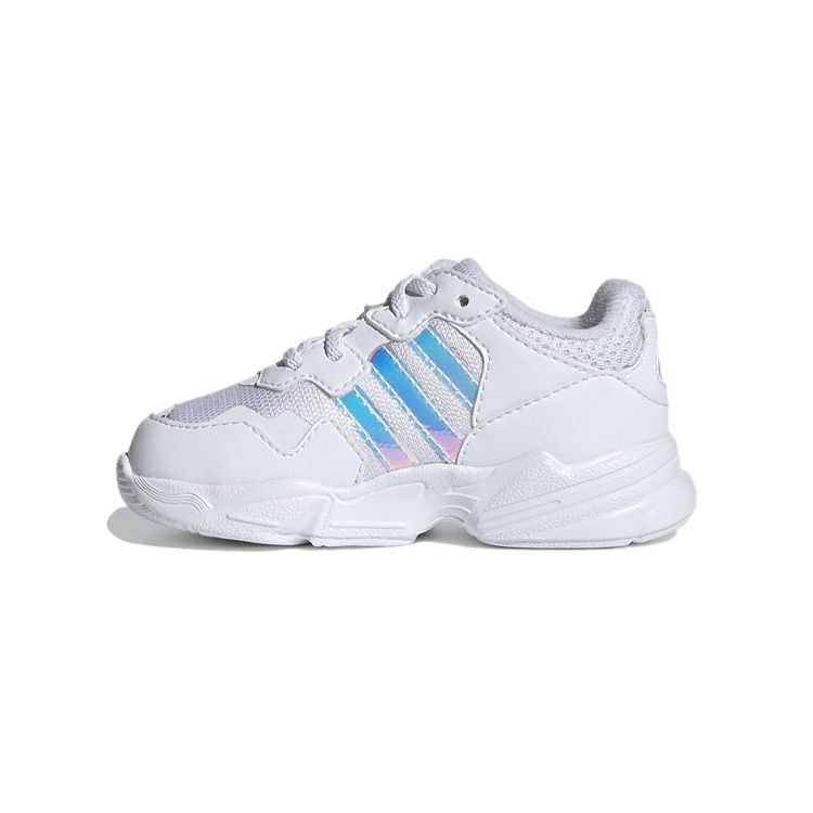 Adidas Originals Yung-96 El I Fabric Breathable Low-Top Walker Shoes Baby Shoes White Blue EE6739