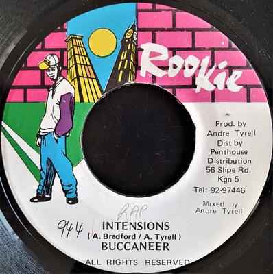 7inch Record BUCCANEER // ANDRE 'ROOKIE' TYRELL  - Intensions / Big Squa NONE Rookie Jamaica Reggae, Ska & Dub Used