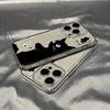 Cartoon Cute Black Cat Space Phone Case, Transparent Protective Cover for iPhone 16 15 14 13 12 11 Pro Max XS XR X 8 7 Plus SE 2022, 1pc