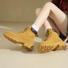 Martin boots women's autumn and winter new short boots high-top rhubarb boots yellow thick-soled British mountaineering boots