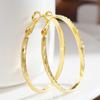Huitan Versatile Gold Color Hoop Earrings for Women Simple Circle Fashion Wedding Party Elegant Accessories Noble Lady JewelryGood Product
