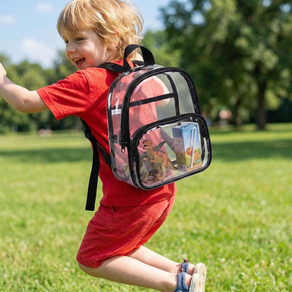 Zipper Students School Bag Waterproof PVC Shoulder Bag Lunch Bag Transparent Backpack Unisex