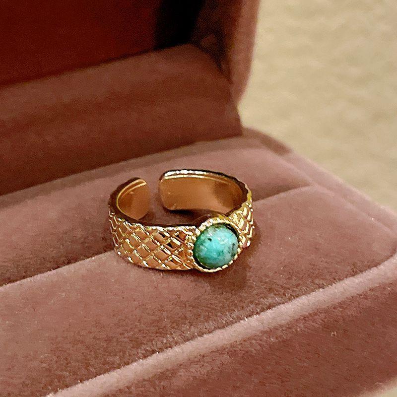 Vintage Maillard Tiger's Eye Irregular Geometric Ring Index Finger Ring Personality Jewelry Women