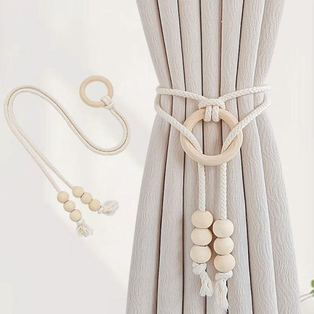 2Pcs Handcrafted Macrame Curtain Tiebacks Boho Style Curtain Holdbacks Farmhouse Decor