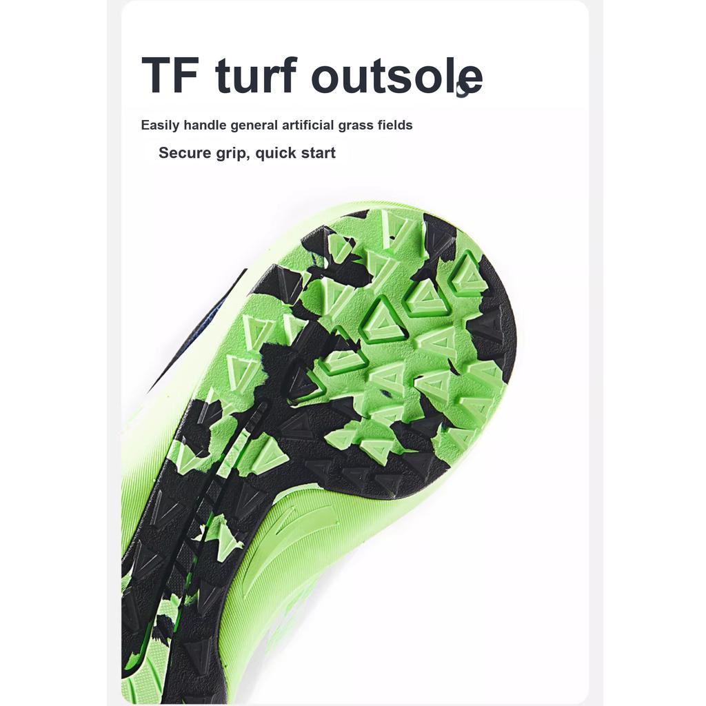 Anta Comfortable Simple Non-Slip Anti-Kick Shock Absorbing Low-Top Kids Football Shoes Kids Football Shoes White Black Green 312432222-3