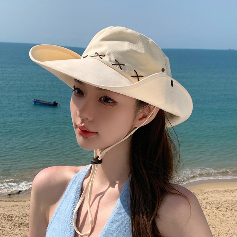 Polyester Summer Wide Brim Fisherman Hat For Men And Women Sun Protection And Breathability
