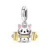 New 925 Silver Lucky Zoo Cat Dog Rabbit Fox Charms Bead For Women Fit Bracelet DIY Birthday Party Jewelry Gift