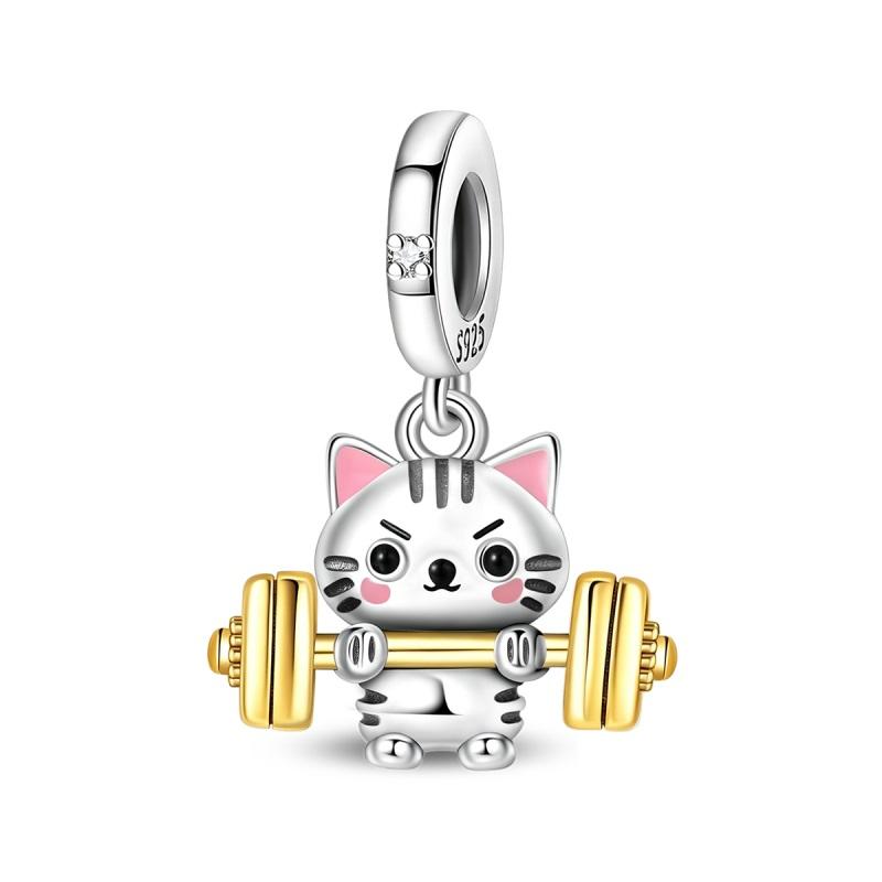 New 925 Silver Lucky Zoo Cat Dog Rabbit Fox Charms Bead For Women Fit Bracelet DIY Birthday Party Jewelry Gift
