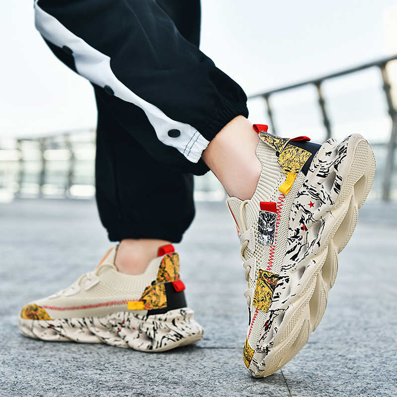 Fashion Without Lacing Autumn-spring Summer Men's Summer Men White Boots Shoes High Sneakers Men Sports Hand Made Sapateni Shuse