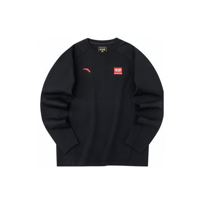 Logo Print Round Neck Pullover Long Sleeve Sweatshirt Men Sweatshirt Black 952237413-3