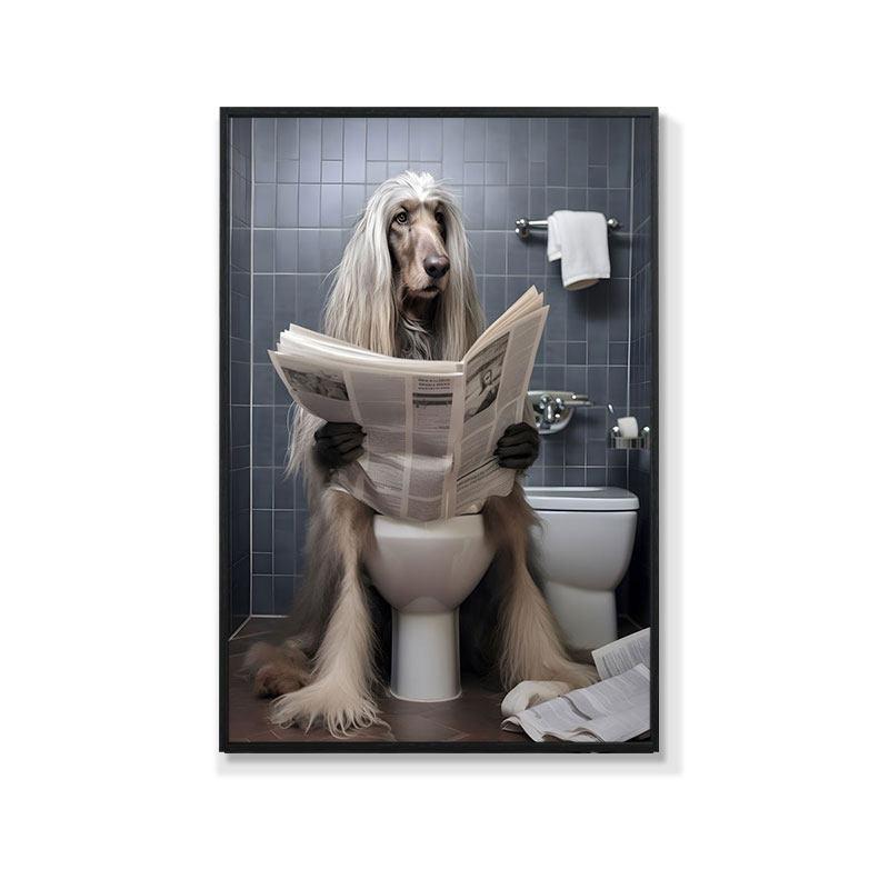 Retro Creative Animal Bathroom Canvas Painting Lion Cat Bar Toilet Bathroom Decoration Painting for Modern Living Room Asian Style Home Decor