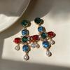 Silbernadel Strass Wassertropfen Ohrringe - Eleganter Retro Luxus Schmuck