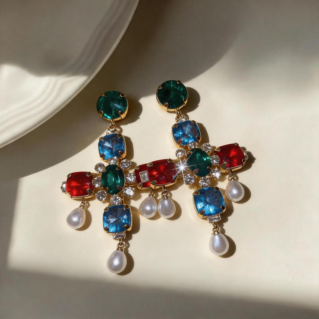 Silbernadel Strass Wassertropfen Ohrringe - Eleganter Retro Luxus Schmuck