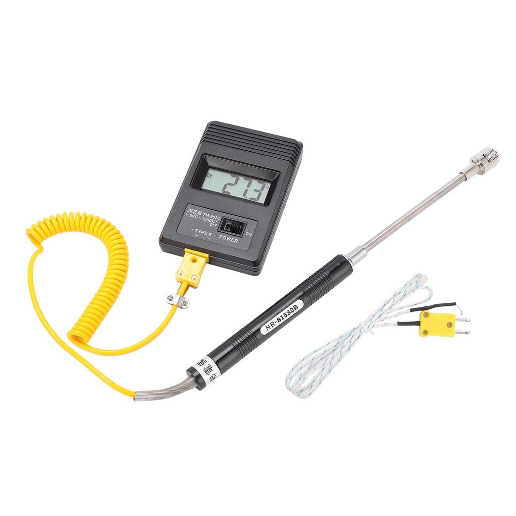 LCD Thermometer Lightweight High Accuracy Temperature Detector Tm‑902c with Thermocouple for Industry for Ceramics for Pottery