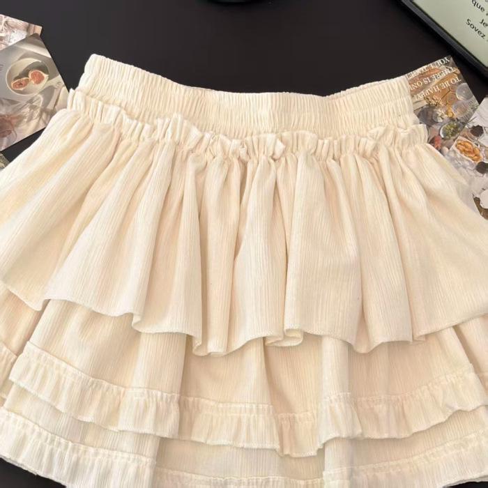 Damen Hohe Taille A-Linie Puffy Kuchenrock - Süßer Retro Ballett Stil für Frühling & Herbst