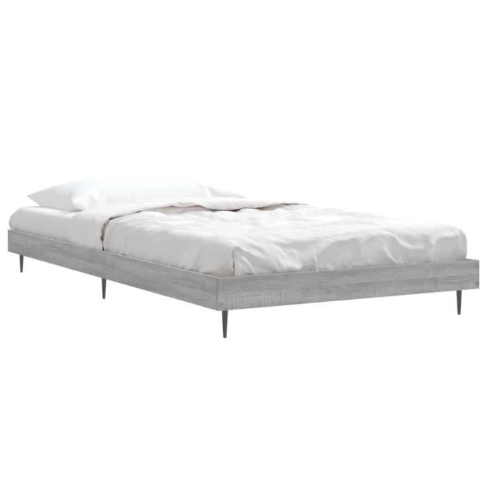 VidaXL Bed Frames Sonoma Grey 90x200 Cm Engineered Wood 832275