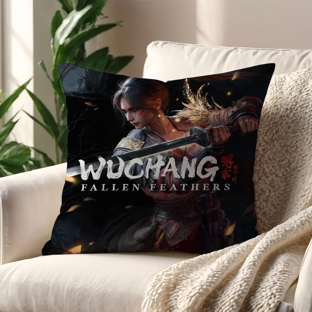 W-WUCHANG Fallen Feathers cushion cover For Pillow Sofa Printing Decoration Room Home Office Coffee Shop Car Nordic Simplicity 12x12Inch