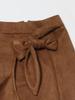 Elegant Women's Suede Skirt with Lace-up Knot - Solid Color, Spring/Autumn Collection