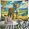 Colorful Tiger in Vibrant Landscape Painting Pattern Wall Hanging Tapestry Decorative Tapestry Home Decor for Bedroom and Living Room