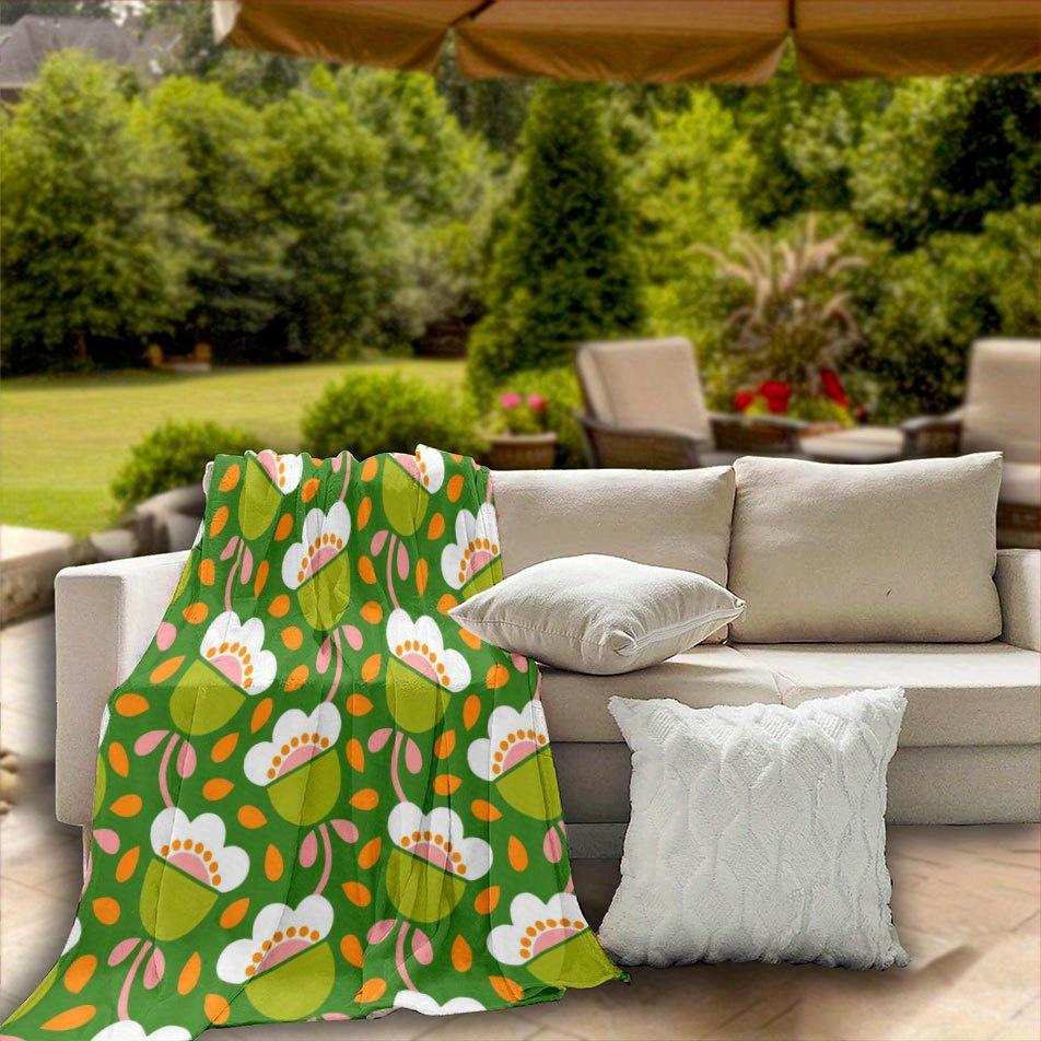 Vintage Blumenwiesen-Decke Wendbare Flanell-Kuscheldecke für Cottagecore-Charme Ganzjahreskomfort Nostalgische Schönheit Geschenk