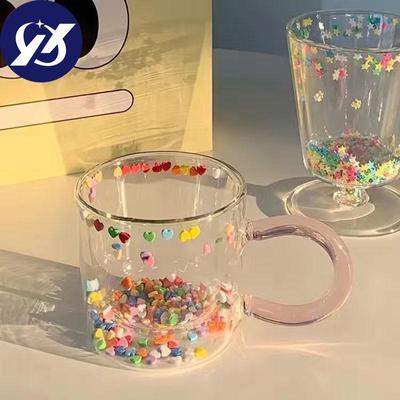 Super słodki dwuwarstwowy żaroodporny szklany kubek serce kubki szklany kubek kreatywny prezent kubek do wody pitnej Bobo Cup