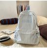 Schoolbag high value Japanese ins new fresh and sweet striped backpack junior high school students lightweight large capacity backpack