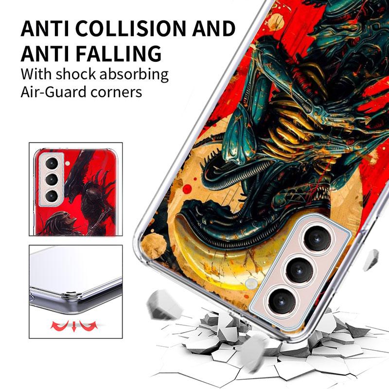 COOL A-Alien Xenomorph Phone Case For Samsung Galaxy S25 Edge S24 S23 FE S21 S20 S10 Plus S22 S26 Ultra Cover Clear Cases TPU Ca