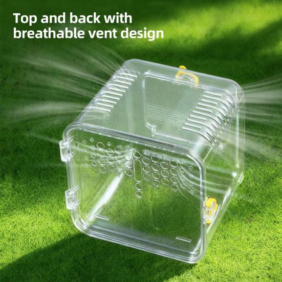 Bird Carrier Travel Parrot Cage Transparent Ventilated Bird Cage with Safety Locks Portable Bird