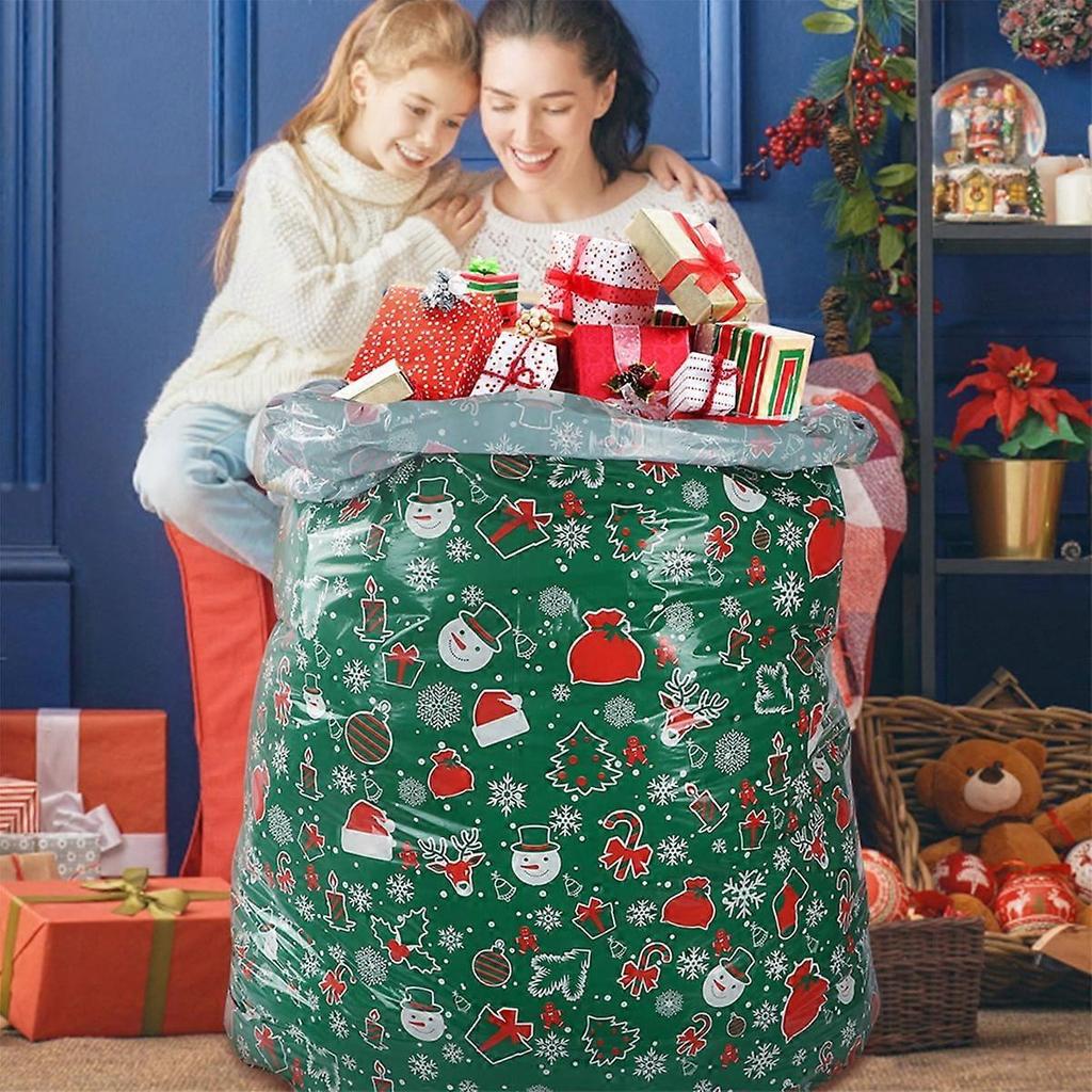 Christmas giant plastic bags, extra-large Christmas gift bags, 36*56 pieces, 3-pack