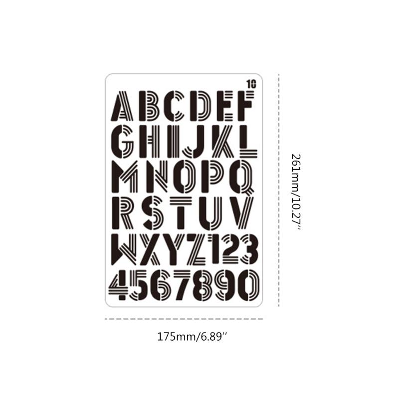 20 Peças Stencils Vazados de Letras/Números para Grafite Alfabeto Stencil Plástico Letras Stencils Caligrafia Stencil