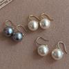 French 12Mm Big Champagne Imitation Pearl Ear Hook Earrings For Women Personalized Wedding Jewelry