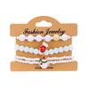 4pcs/set Christmas Series Beaded Bracelet Santa Claus Snowman Snowflake Elk Elastic Beads Bangles Girl Xmas New Year Charm Gifts
