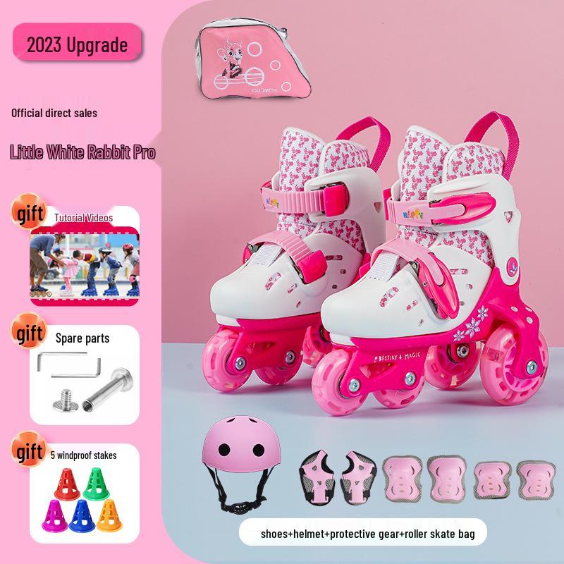 

Мигающие регулируемые детские роликовые коньки S (Fits size 28-33, ages 4-8) 31-34#