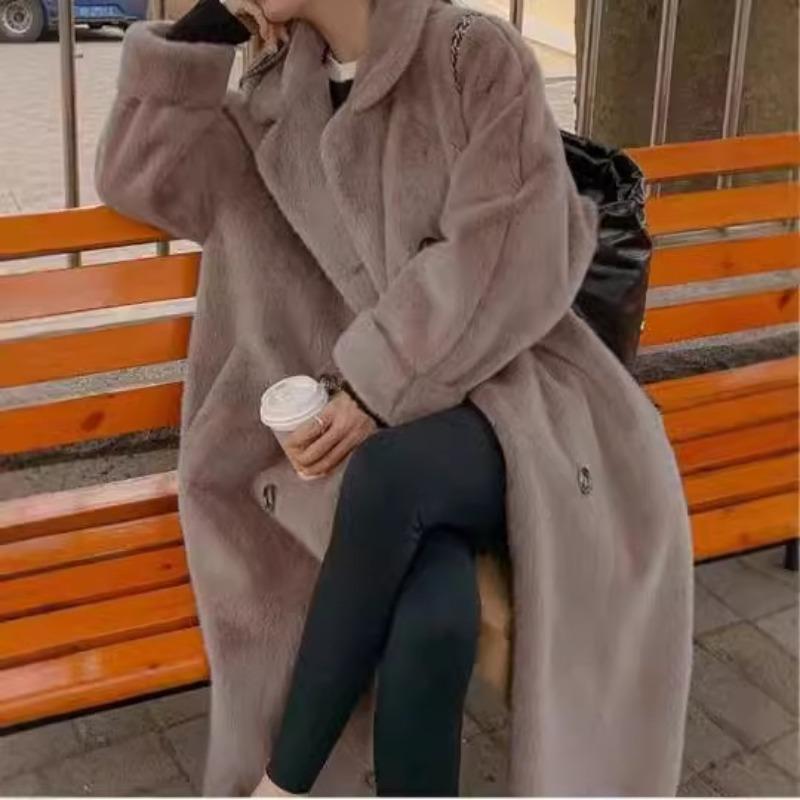 Autumn and Winter New Fur Integrated Coat Imitation Mink Velvet Long Imitation Lamb Wool Loose Fur Coat Women's Clothing