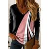 Women's T-Shirt Classic Graphic Geometric Elegant Fashion Tee Long Sleeve T-shirts V-Neck