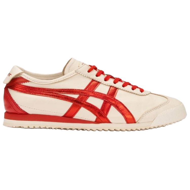 ONITSUKA TIGER MEXICO 66 Scarpe da Ginnastica Esercito Tedesco Unisex Beige Rosso 1183C522-200