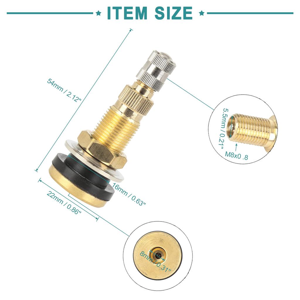 ACROPIX 4 Stück Airlicked Tubeless Reifenventilschaft Zubehör TR618A für Landwirtschaftlichen Traktor Grau Dar Universal Goldton