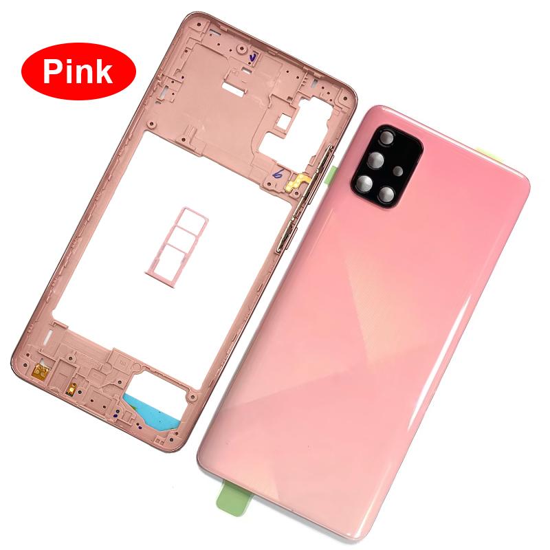 A71 Middle Frame For Samsung Galaxy A71 2020 A715 A715F Housing Middle Frame+Battery Cover Rear Housing Back Case +SIM Card