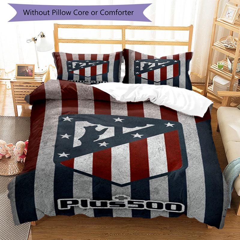 Atletico Football Club Printed Pattern Duvet Cover Set – includes 1 duvet cover and 2 matching pillowcases Bedroom decor Christmas gifts