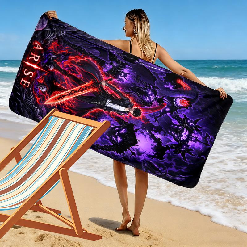 Solo leveling Igris Print Beach Towel, Large Soft Quick Dry Towel for Beach Camping Swimming